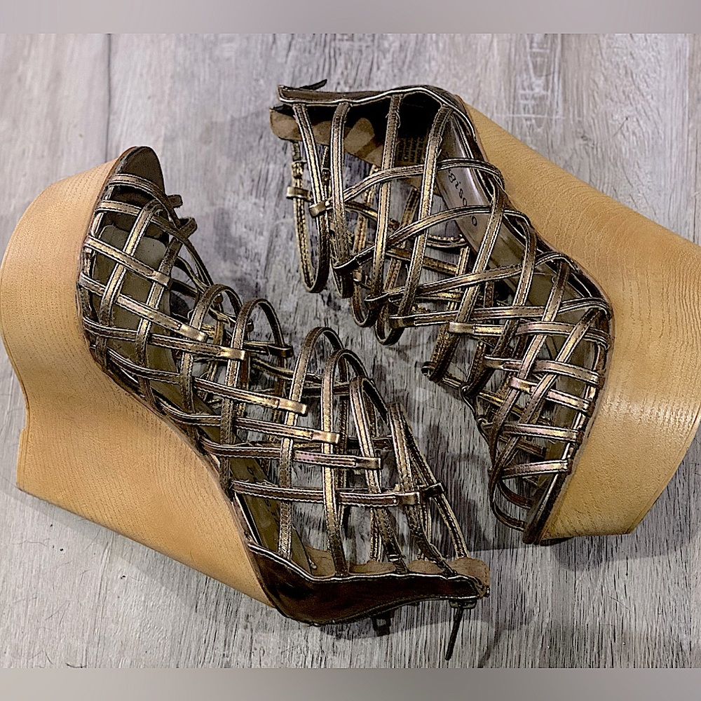 Bronze wedge sandals by “Zigi Soho”
